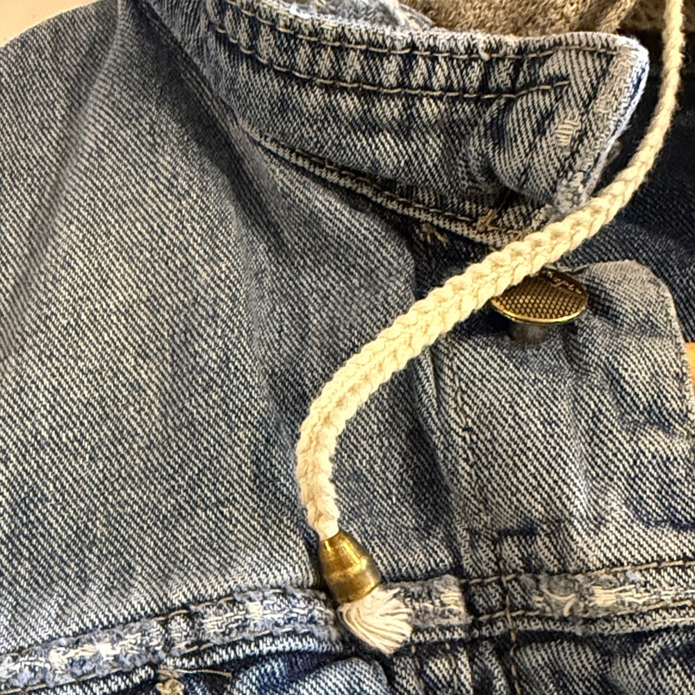 Free People Blue and Gray Jean Jacket - Picture 6 of 6